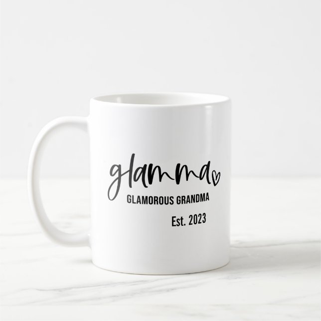 Glamma Glamourous Grandma Established 2023 Coffee Mug (Left)