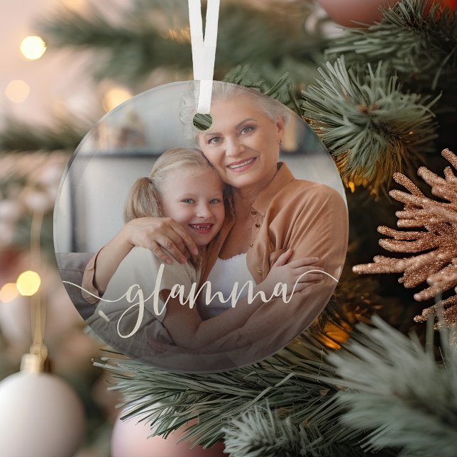 Glamma Grandma Script Overlay Glass Tree Decoration (Creator Uploaded)