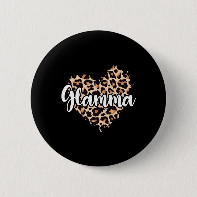 Glamma Leopard  6 Cm Round Badge (Front)