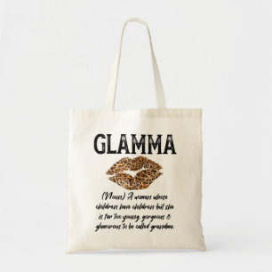 Glamma Leopard Lips Kiss- Glam-Ma Description- Mot Tote Bag