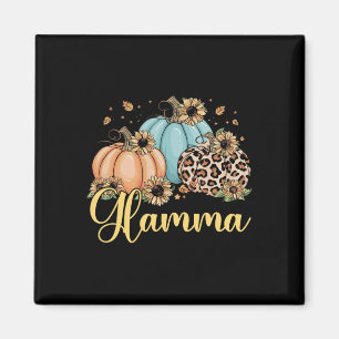 Glamma Leopard Pumpkin Women Thanksgiving Fall Magnet