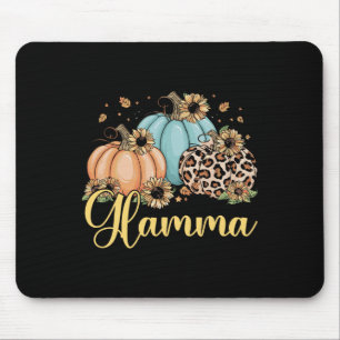 Glamma Leopard Pumpkin Women Thanksgiving Fall Mouse Mat