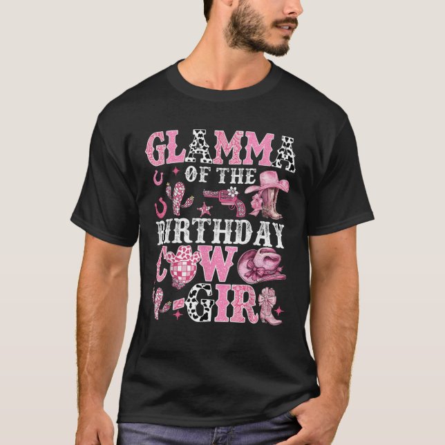 Glamma Of The Birthday Cow Girl Rodeo Cow Girl Bir T-Shirt (Front)