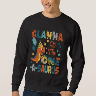 Glamma Of The One-A-Saurus 2Nd Birthday Dinosaur P Sweatshirt
