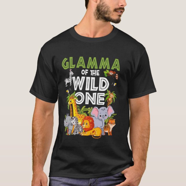 Glamma of the Wild One Zoo Birthday Safari Jungle  T-Shirt (Front)