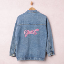 Glamma pink/white Denim Jacket