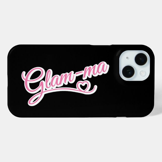 Glamma white/pink on black Case-Mate iPhone case (Back (Horizontal))