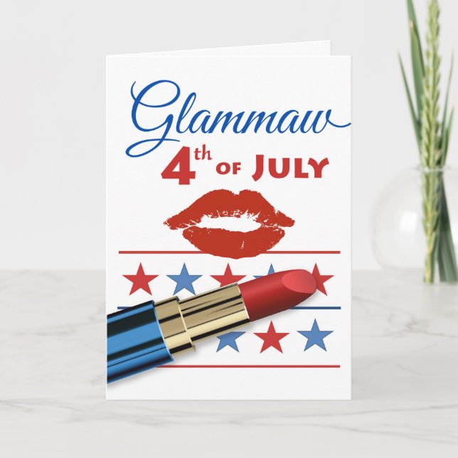 Glammaw Grandma Fourth of July Lipstick Card (Front)