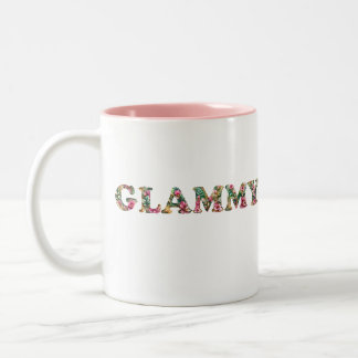 Glammy Floral Grandma Cute Mothers Day Two-Tone Coffee Mug