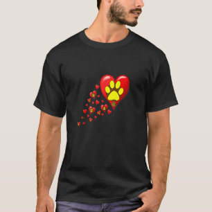 Glamnu Heart Paws Pet Dog Cat Animal T-Shirt