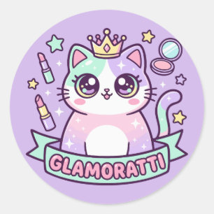 Glamoratti Cat Classic Round Sticker