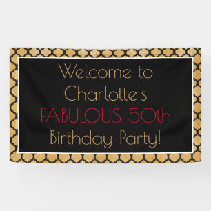 Glamorous 50th Birthday Banner