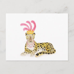Glamorous Amur leopard postcard