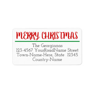 Glamorous and Sophisticated "MERRY CHRISTMAS" Label