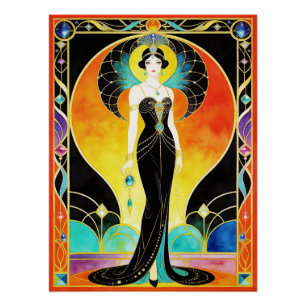 Glamorous Art Deco Siren (2) Poster