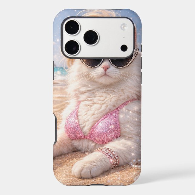 Glamorous Beach Cat with Sunglasses                (Back)