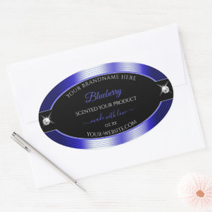 Glamorous Black Blue Shiny Brilliant Product Label