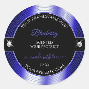Glamorous Black Blue Shiny Brilliant Product Label