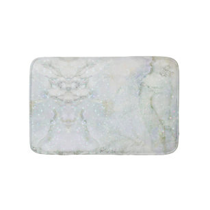glamorous chic white gray silver glitter marble bath mat