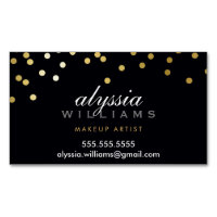 GLAMOROUS CONFETTI spot cute faux gold foil black