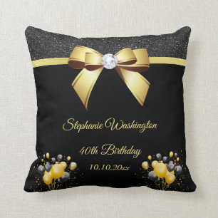 Glamorous Elegance Birthday Party Cushion