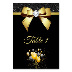 Glamorous Elegance Birthday Party Table Number