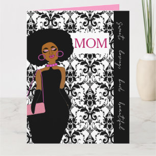Glamorous Glam African American Mother Birthday Card