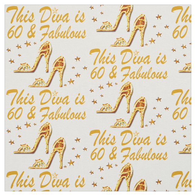 GLAMOROUS GOLD 60TH BIRTHDAY FABRIC (Swatch)