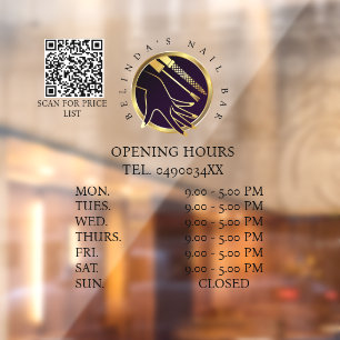 Glamorous Gold & Black Nail Salon Window Cling