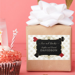 Glamorous Gold Casino Vegas Wedding Rectangular Sticker