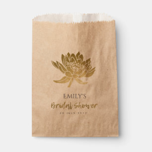 GLAMOROUS  GOLD  FLORAL BRIDAL SHOWER FAVOUR BAGS