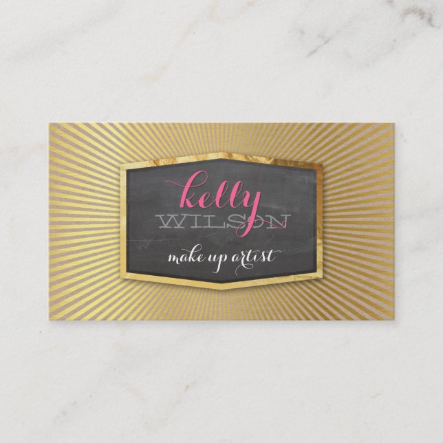 GLAMOROUS gold foil elegant eco natural kraft Business Card (Front)