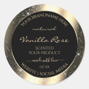 Glamorous Gold Sparkle Glitter Frame Product Label