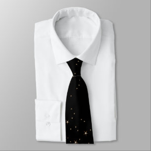 Glamorous Gold Stars on Black Tie