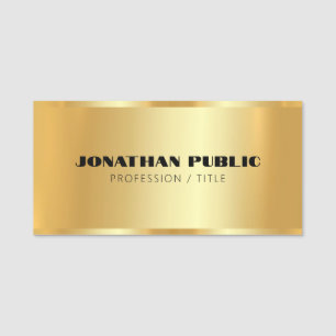 Glamorous Gold Template Elegant Modern Custom Name Tag
