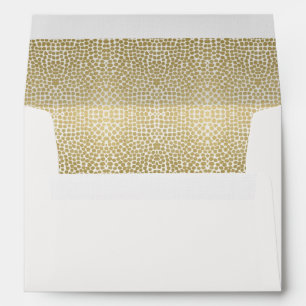 GLAMOROUS GOLD WHITE DOTS MOSAIC MONOGRAM ENVELOPES