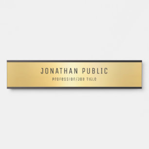 Glamorous Modern Template Black And Gold Long Door Sign