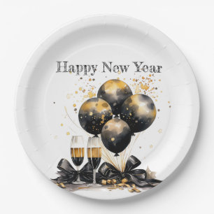 🍾🎉 Glamorous New Year's Eve Party Plates 🥂✨
