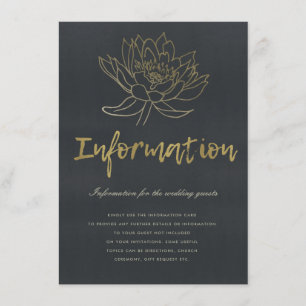 GLAMOROUS PALE GOLD BLUE BLACK LOTUS INFORMATION ENCLOSURE CARD