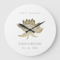 GLAMOROUS PALE GOLD WHITE LOTUS SAVE THE DATE GIFT