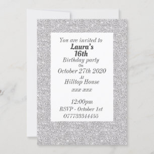 Glamorous personalised birthday party invitations