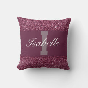 Glamorous personalised name pillow