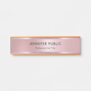 Glamorous Rose Gold Elegant Modern Template Door Sign