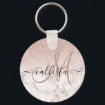 Glamorous Rose Gold White Glitter Marble Gradient Key Ring<br><div class="desc">This elegant and girly design perfect for the trendy and stylish fashionista. It features a faux printed rose gold sparkly glitter ombre gradient on top of a rose pink and white marble stone pattern background. It's glamorous, chic, luxurious, modern, and classy. ***IMPORTANT DESIGN NOTE: For any custom design request such...</div>