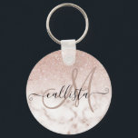 Glamorous Rose Gold White Glitter Marble Gradient Key Ring<br><div class="desc">This elegant and girly design perfect for the trendy and stylish fashionista. It features a faux printed rose gold sparkly glitter ombre gradient on top of a rose pink and white marble stone pattern background. It's glamorous, chic, luxurious, modern, and classy. ***IMPORTANT DESIGN NOTE: For any custom design request such...</div>