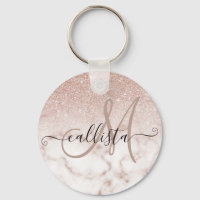 Glamorous Rose Gold White Glitter Marble Gradient
