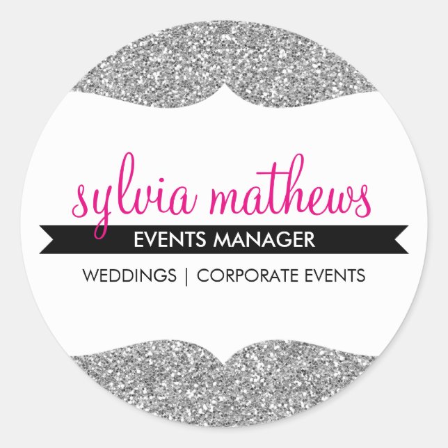 GLAMOROUS SEAL stylish glitter sparkle silver pink (Front)