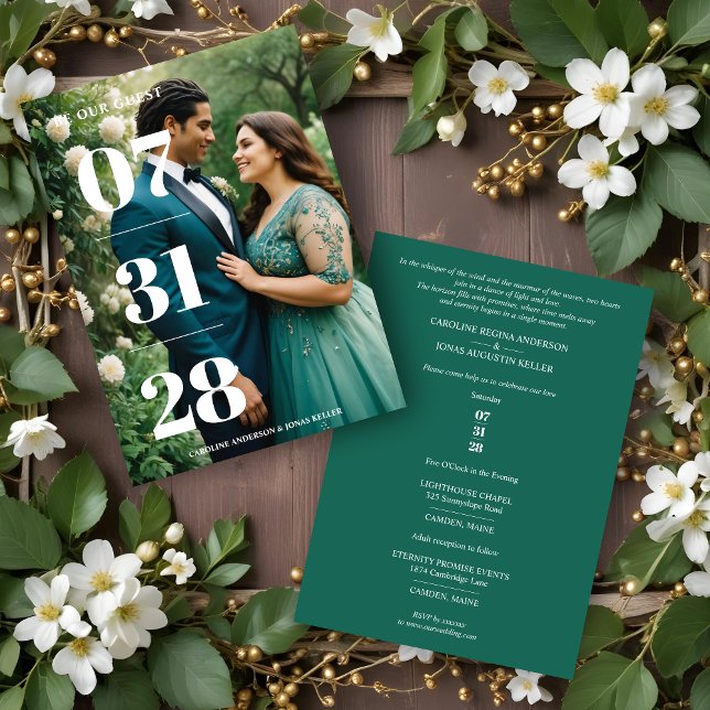 Glamorous Simple Enchanting & Delicate Minimalist  Invitation (Glamorous Simple Enchanting & Delicate Minimalist Photo Wedding Invitations Cards.)