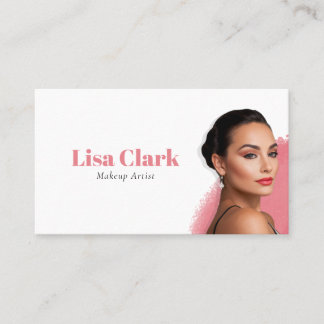 Glamorous Soft Pink Beauty Makeup Artist  Business Card