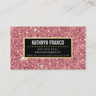 GLAMOROUS SPARKLE cute stylish gold pink glitter Business Card